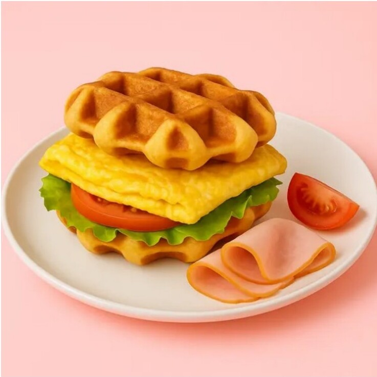 Crofle s omeletou / sázenými vejci